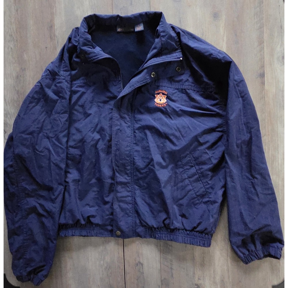 Auburn Tigers Blue Antigua Vintage 90s Windbreaker With Pockets Men Size L